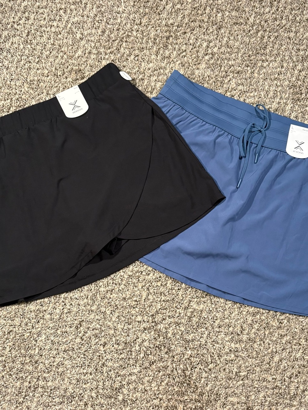 Xersion Women's Athletic Skorts — Black & Slate Blue